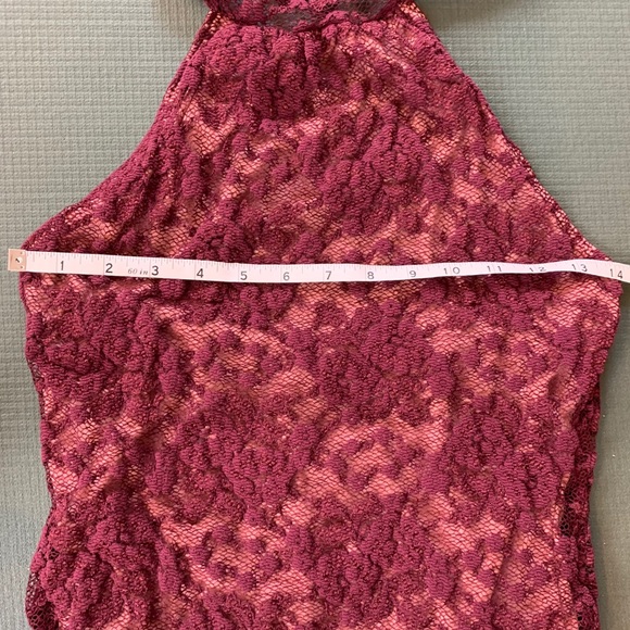 Speechless Nylon burgundy small Halter Top - Picture 4 of 7